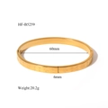 Details von 18K vergoldetem Stahlarmreif mit Blattmuster und 6mm Breite Angabe - Ahornblatt Geätzter Stil (HF-B5259) / 18K-Gold