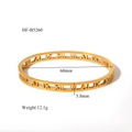 Detailansicht eines vergoldeten Edelstahlarmbands mit hohlen römischen Ziffern - Hohler Römische Zahlen Stil (HF-B5260) / 18K-Gold