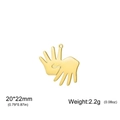 Golden overlapping palms pendant in stainless steel, size 20x22mm for DIY jewelry - Gold