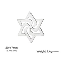 Pendaglio a stella esagonale in argento lucido con design a spirale, 20x17 mm - Color Acciaio