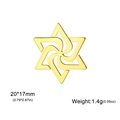 Spilla a esagramma dorata in acciaio inossidabile, dimensioni 20x17mm e peso 1,4g - Oro