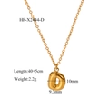 Collana minimalista con ciondolo a lettera D placcato oro 18K in acciaio inossidabile - Ciondolo Lettera D (HF-X2444-D) / Oro 18K