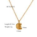 Chubby bubble initial E pendant necklace in 18K gold plated stainless steel - Letter E Pendant (HF-X2444-E) / 18K Gold