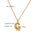18K gold plated stainless steel bubble letter G pendant necklace with dimensions 10x9.3mm - Letter G Pendant (HF-X2444-G) / 18K Gold