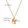 Minimalist 18K gold plated bubble letter H pendant necklace with polished 3D finish - Letter H Pendant (HF-X2444-H) / 18K Gold