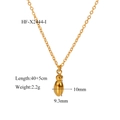 18K gold plated stainless steel letter I pendant necklace with polished bubble design - Letter I Pendant (HF-X2444-I) / 18K Gold