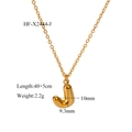 18K gold plated stainless steel initial J pendant necklace with dimensions 40+5cm - Letter J Pendant (HF-X2444-J) / 18K Gold