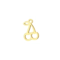 DIY cherry pendant 11x8mm in hollow gold stainless steel for jewelry making - Gold Small Cherry