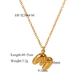 18K gold plated stainless steel necklace featuring a puffy bubble 3D letter M pendant - Letter M Pendant (HF-X2444-M) / 18K Gold