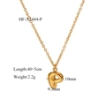 18K gold plated stainless steel necklace with puffy bubble letter P pendant and thin chain - Letter P Pendant (HF-X2444-P) / 18K Gold