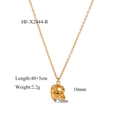 Golden 18K bubble letter R pendant necklace in polished stainless steel for women - Letter R Pendant (HF-X2444-R) / 18K Gold