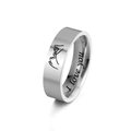 Anillo de acero inoxidable pulido con grabado Pinky Swear e I Love You para parejas - US 7 / Color acero