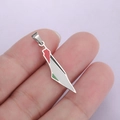 Macro-opname van de Palestina kaart hanger in emaille en 18K verguld roestvrij staal - Enkel Gat / Staalkleur