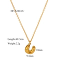 18K gold plated bubble initial U pendant necklace with high-shine mirror finish - Letter U Pendant (HF-X2444-U) / 18K Gold