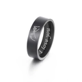 Anillo de acero inoxidable negro mate con diseño Pinky Promise y grabado I love you - US 7 / Negro