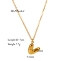 Gold-plated 18K stainless steel bubble initial V pendant necklace with measurements - Letter V Pendant (HF-X2444-V) / 18K Gold