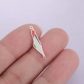 Detail van Palestina kaart hanger met emaille vlagkleuren en twee ringetjes - Dubbel Gat / Staalkleur