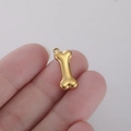 Handheld 3D dog bone stainless steel pendant in gold finish for DIY jewelry making - Gold