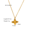 18K gold plated stainless steel necklace with round floral pendant and adjustable chain - Letter X Pendant (HF-X2444-X) / 18K Gold