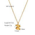 18K gold plated stainless steel necklace featuring a 3D bubble letter Z pendant - Letter Z Pendant (HF-X2444-Z) / 18K Gold