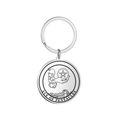 Portachiavi in acciaio inox con design Tarocchi Ace of Pentacles su sfondo bianco puro - Argento - Asso di Denari
