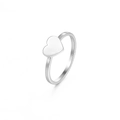 Polished silver heart ring made of stainless steel with a smooth glossy finish - US 7 / Steel