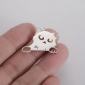 Pendentif chaton en acier inoxydable pour la création de colliers et boucles d'oreilles DIY - Ton Argent - Chat à Tête Penchée