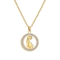 Golden stainless steel necklace featuring a crystal-encrusted pregnant mother silhouette pendant - Pregnant Mother Style / Gold
