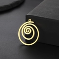 Goldener Spiralwirbel-Anhänger aus Edelstahl mit poliertem Metallic-Finish für Schmuck - Kreiswirbel / Gold-Wirbel
