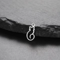 Minimalist silver cat pendant made of stainless steel for DIY jewelry making - Steel Color-Curled Tail Cat