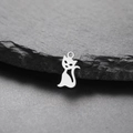 Cute kitten-shaped stainless steel pendant DIY jewelry accessory in polished silver finish - Steel Color-Kitten