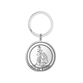 Portachiavi Tarocchi Ace of Wands in acciaio inossidabile argento con ciondolo inciso - Argento - Asso di Bastoni