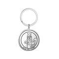 Portachiavi tarocchi vintage in acciaio inox con incisione Ace of Cups per zaino - Argento - Asso di Coppe