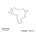 Colgante mapa de Venezuela de acero inoxidable plateado para joyería, medida 26x21mm - Plata-Hueco