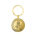 Golden Ace of Cups tarot keychain with intricate circular pendant for good luck charm - Gold - Ace of Cups