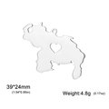 Ciondolo mappa del Venezuela in acciaio inossidabile con cuore e dimensioni 39x24mm - Acciaio-Cuore