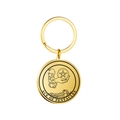 Gold stainless steel tarot keychain with Ace of Pentacles engraving for luck - Gold - Ace of Pentacles