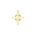 Macro detail of golden Celtic knot star pendant connector with hollow engraved patterns - Celtic Knot Style / Gold