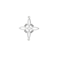 Detailed view of silver Celtic knot and star pendant with double link connectors - Celtic Knot Style / Steel