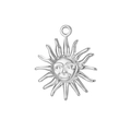 3D zonnegezicht hanger van zilver titanium staal voor DIY sieraden maken en kettingen - Staal-Zon A