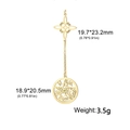Detailed view of Celtic knot and pentagram stainless steel pendant with size dimensions - Long Double Pendant Set A / Gold