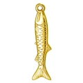 Gouden roestvrijstalen vis hanger met schubben textuur voor DIY sieraden maken - Pacifische Makreelgeep / Goud