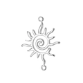 Zilveren 3D zonnestralen ster hanger van roestvrij staal voor DIY sieraden maken - Staal-Zon B