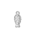 Polished silver stainless steel fish pendant with detailed scales for DIY necklaces - Clownfish / Steel
