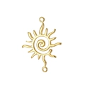 Gouden 3D-zonnehanger met spiraalvormig midden en dubbele ringen voor DIY-sieraden - Goud-Zon B