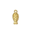 Golden tropical fish pendant accessory with scale texture and rounded helmet for DIY jewelry - Clownfish / Gold