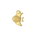 Gold stainless steel tropical fish pendant with textured stripes for DIY jewelry - Small Tropical Fish / Gold
