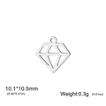 Pendentif diamant évidé en acier inoxydable argent 10,1x10,5mm pour création bijoux - Mini / Acier