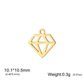 Pendentif losange évidé en acier inoxydable doré 10,1x10,5mm pour bijoux DIY - Mini / Or