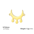 Golden crescent moon lucky charm pendant with three teardrops and dimensions 18x22mm - Gold